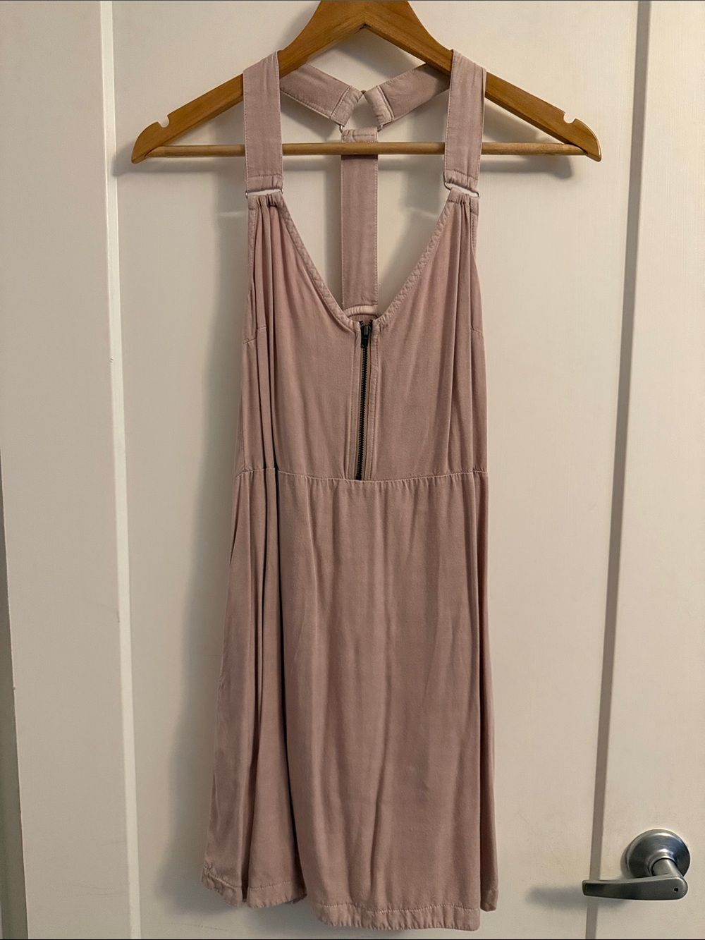 RVCA Soft Mauve Sleeveless Mini Dress with Back Strap Detail